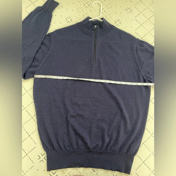 🌸Sale Peter Millar half zip merino wool and silk sweater L - Picture 4 of 5